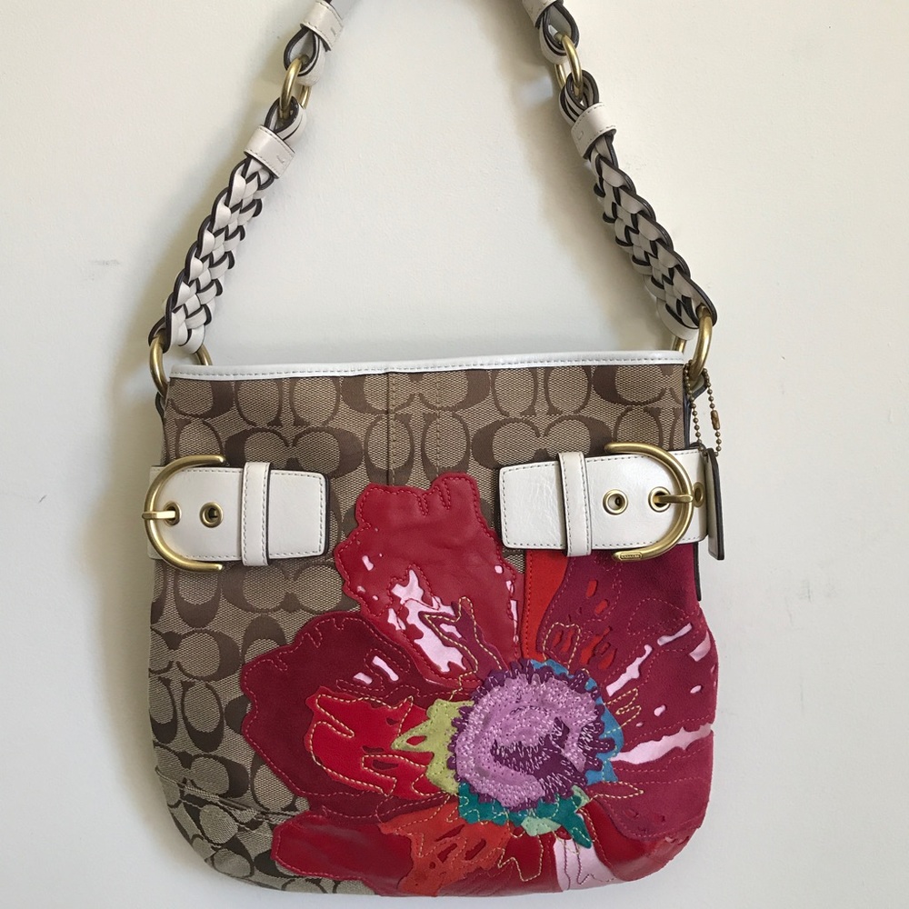 COPY - Coach Poppy Flower Appliqué Bag